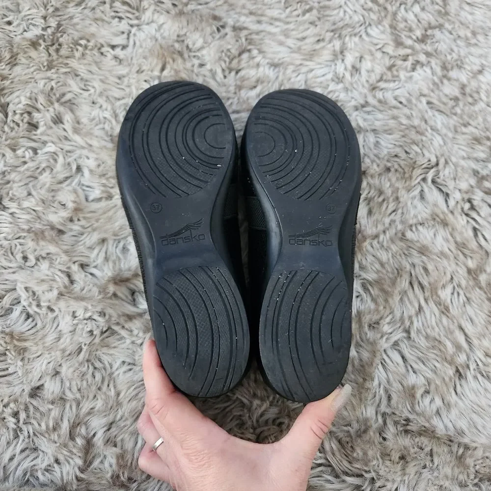 Dansko Addy 6700 Loafer Black Milled Nappa Leather Women's Size 37‎